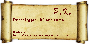 Privigyei Klarissza névjegykártya
